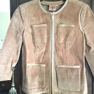 Suede cropped jacket